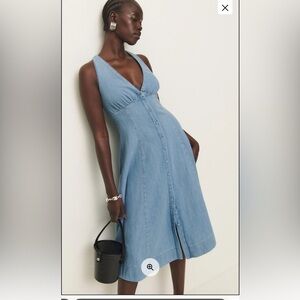 Reformation Light Blue Denim Midi Dress